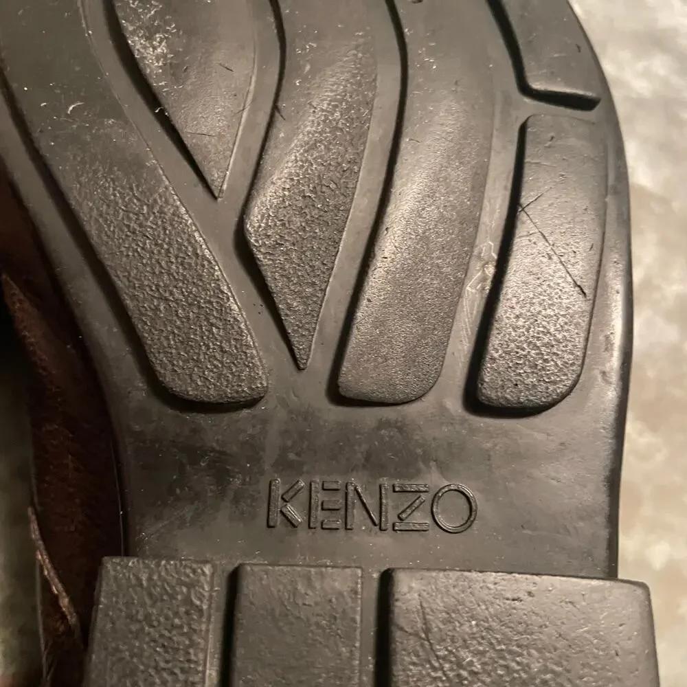 Kenzo Mens Brown Leather Square Toe Dress Shoes 6.5 Business Casual Designer